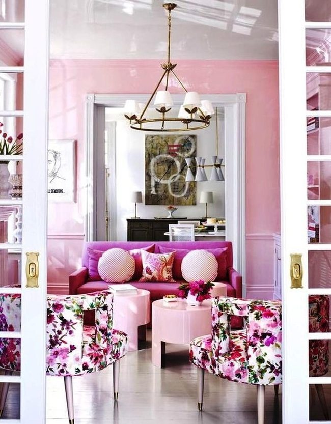 Purple Couch Dominates Pink Paradise
