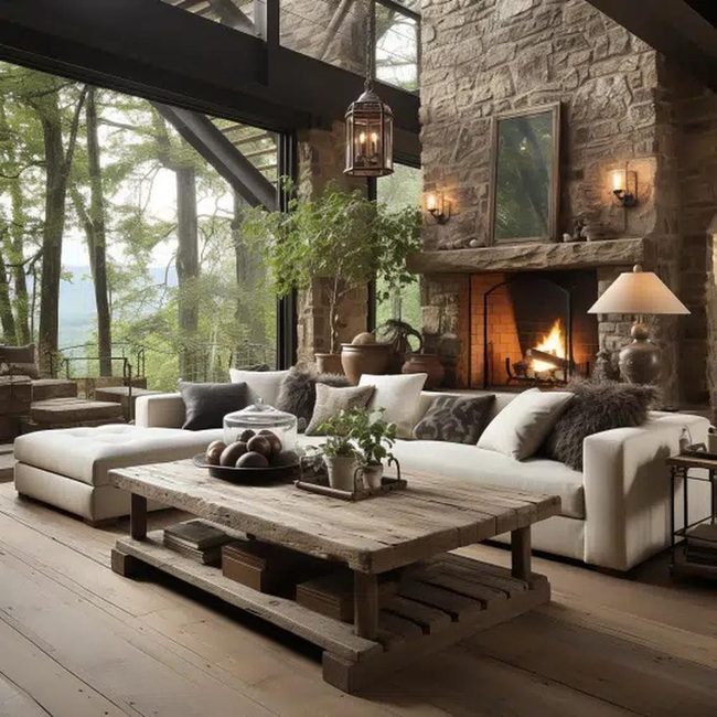 Authentic Teak Stone Sitting Area