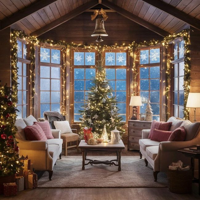 White Snowflake Window Lights