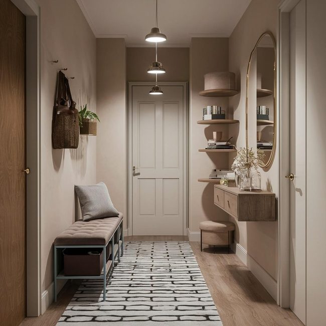 Lamp Colors Expand Narrow Hallways