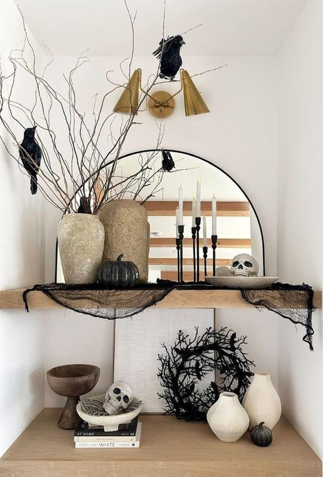 Black Crows Among Skeletal Branches