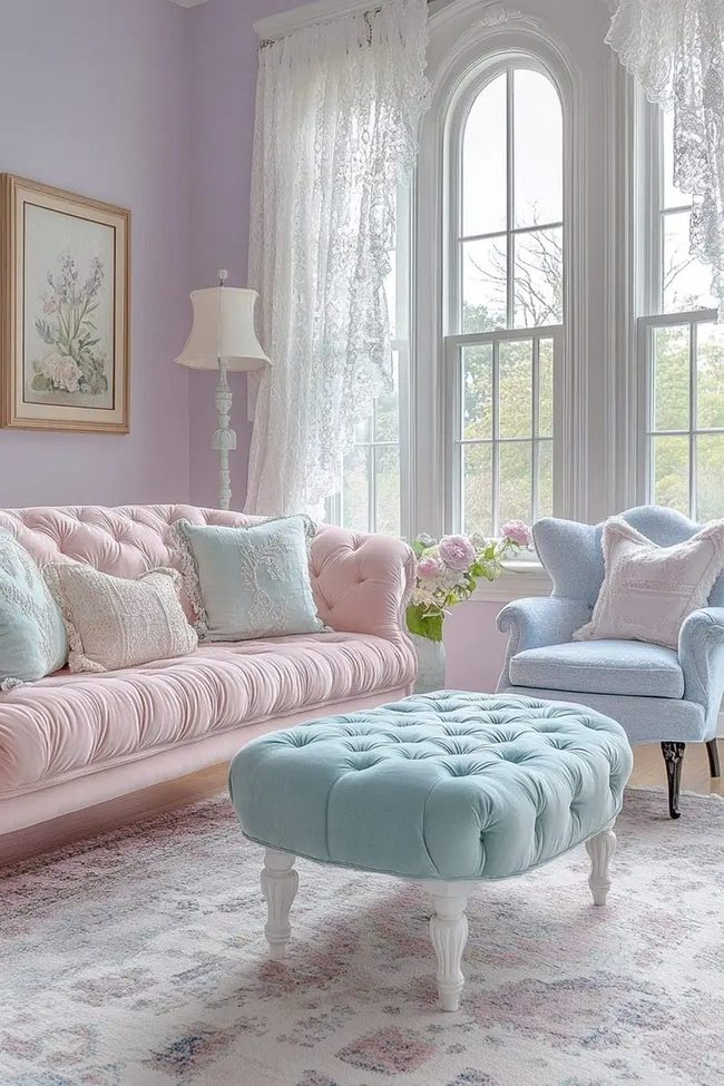Soft Pastel Velvet Layered Retreat