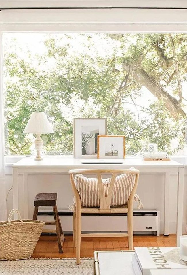 Natural Light Wooden Workspace