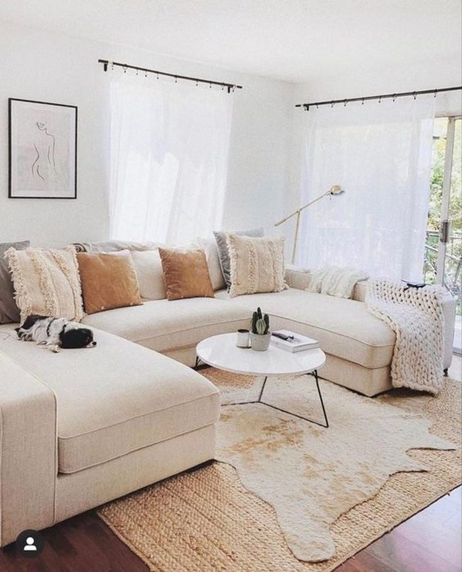 Brown Sectional With Green Accents