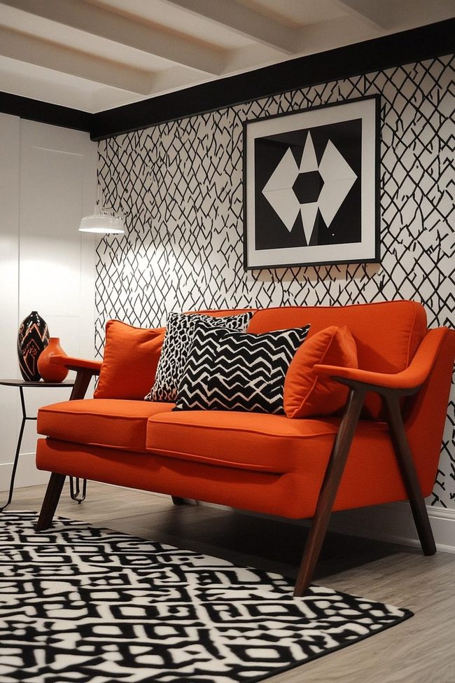 Mixed Geometric Basement Parlor