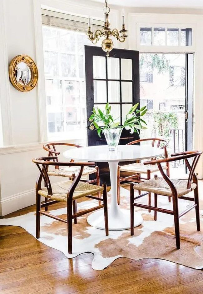Warm Wood And Brass Dining Light