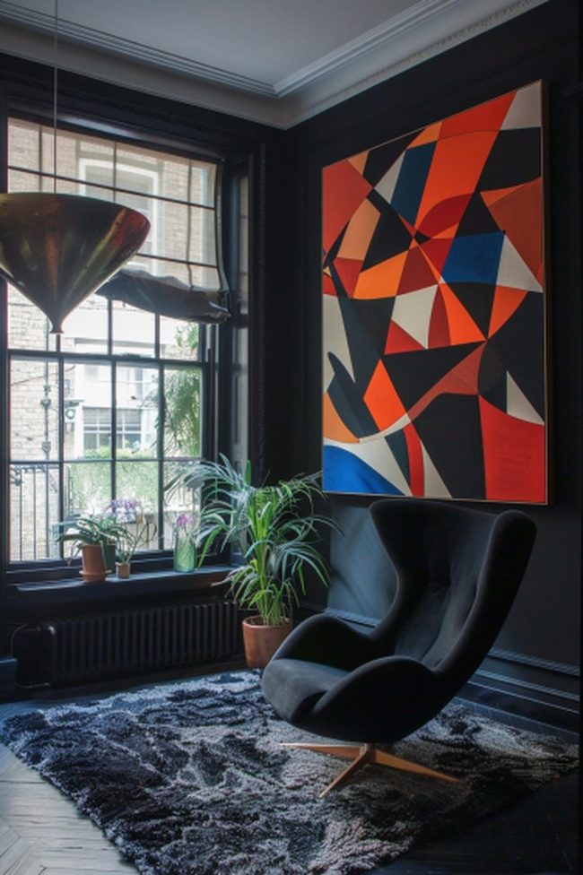 Black Walls Frame Contemporary Art