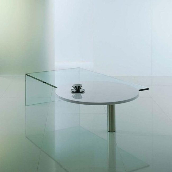 Glass Base Oval Table Statement