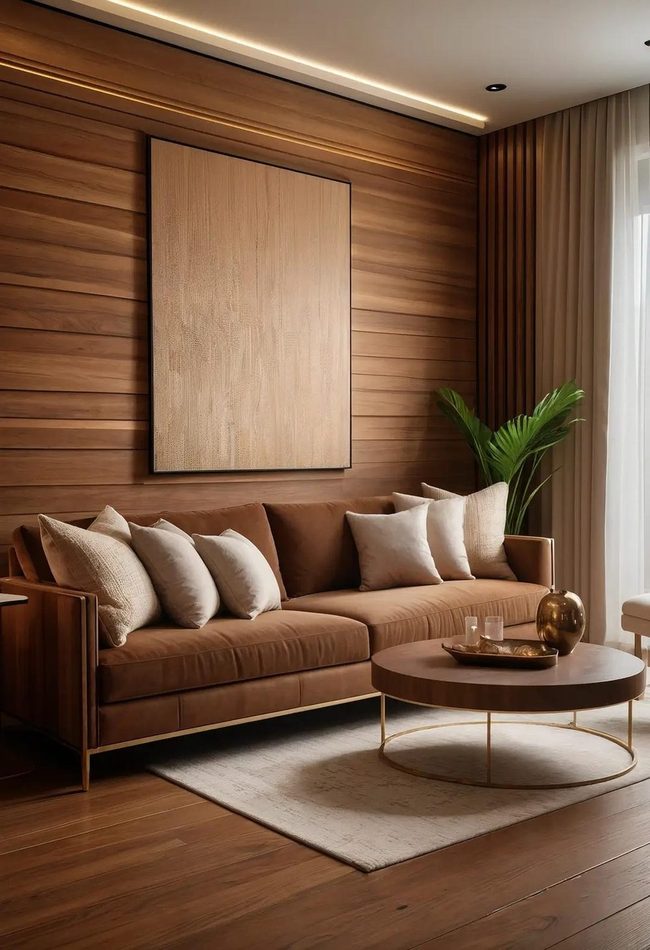 Brown Wall Panels Steal The Show