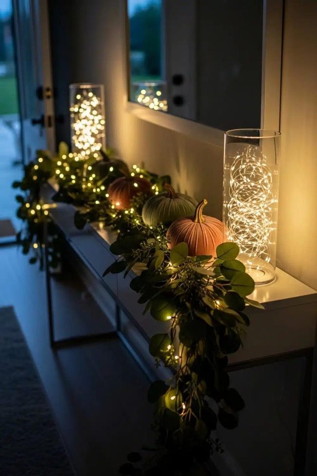 Fairy Lanterns Through Fall Garlands
