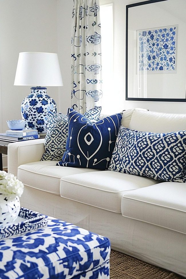 Blue And White Geometric Patterns