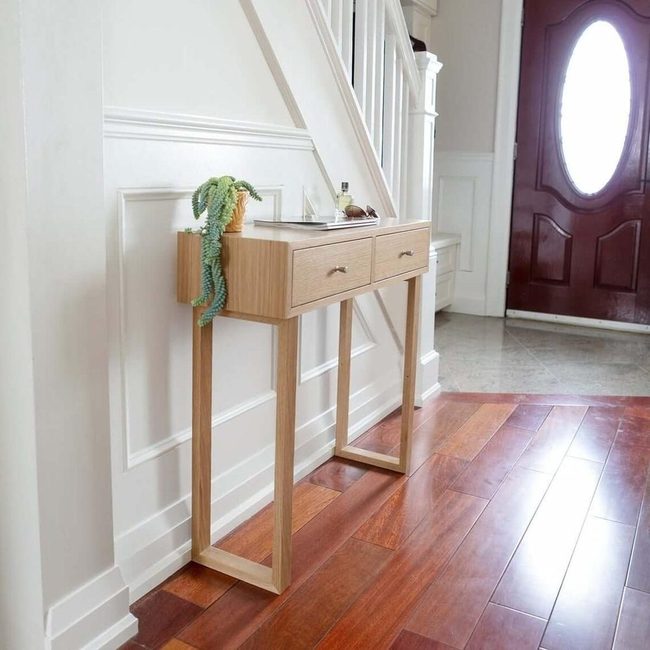 Modern Wood Console With Hidden Storage