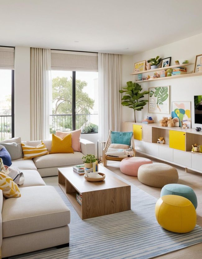 Family-Friendly Zoned Living Spaces