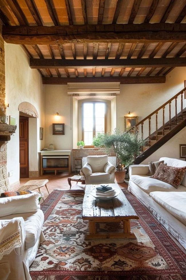 Neutral Tuscan Living Simplicity