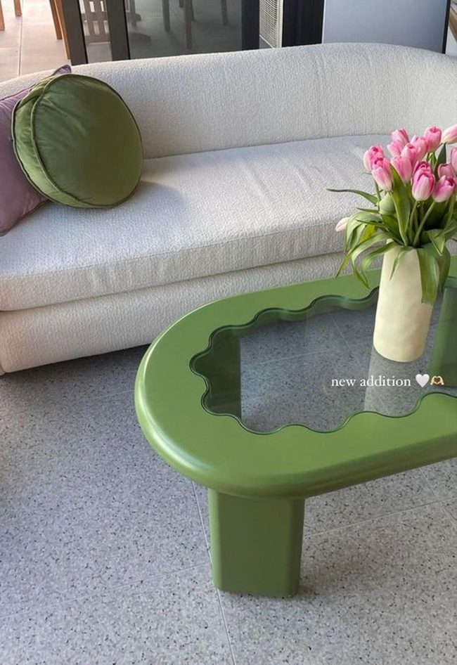 White Sofa, Green Accents, Natural Light