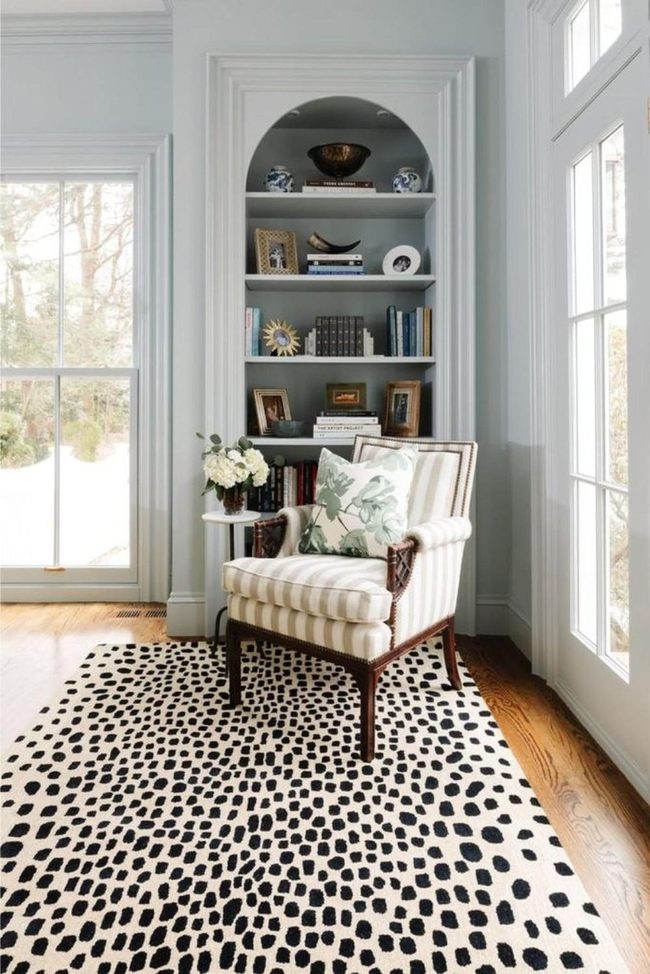 Sunlit Room With Striped Armchair