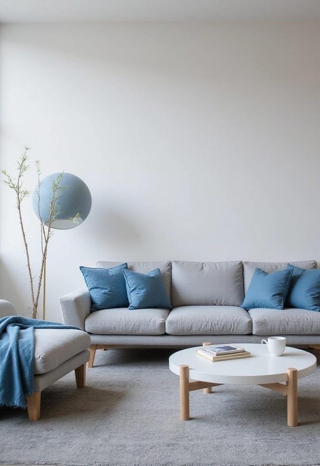Blue Grey Minimalist Living Perfection