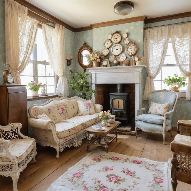 Weathered Teak and Faded Floral