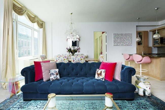 Colorful Furniture Against White Walls