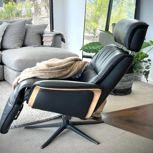 Black Leather Statement Recliner