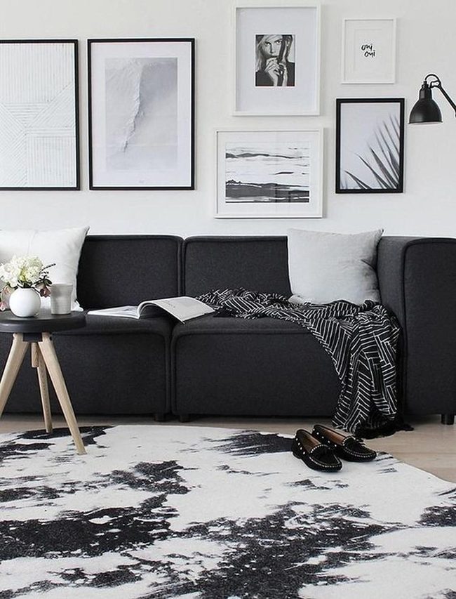 Geometric Rug Anchors Modern Living