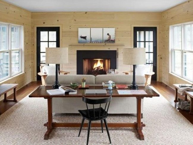 Black Fireplace Stone Center