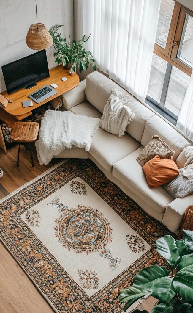 Gray Geometric Rug Modern Living