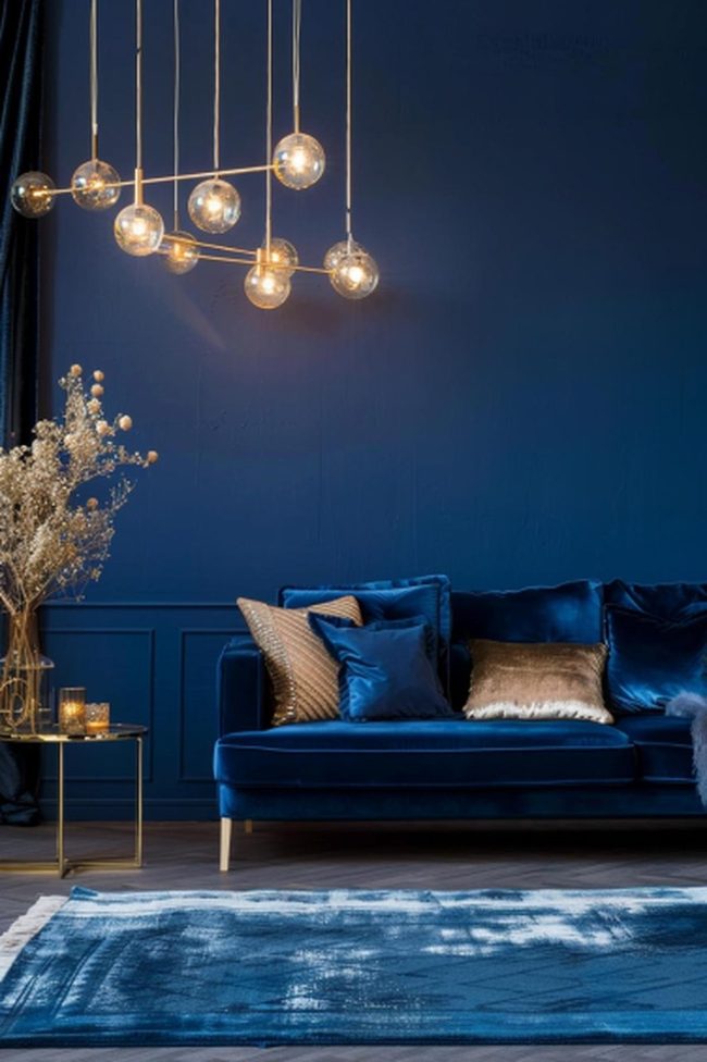 Blue And Gold Living Room Harmony