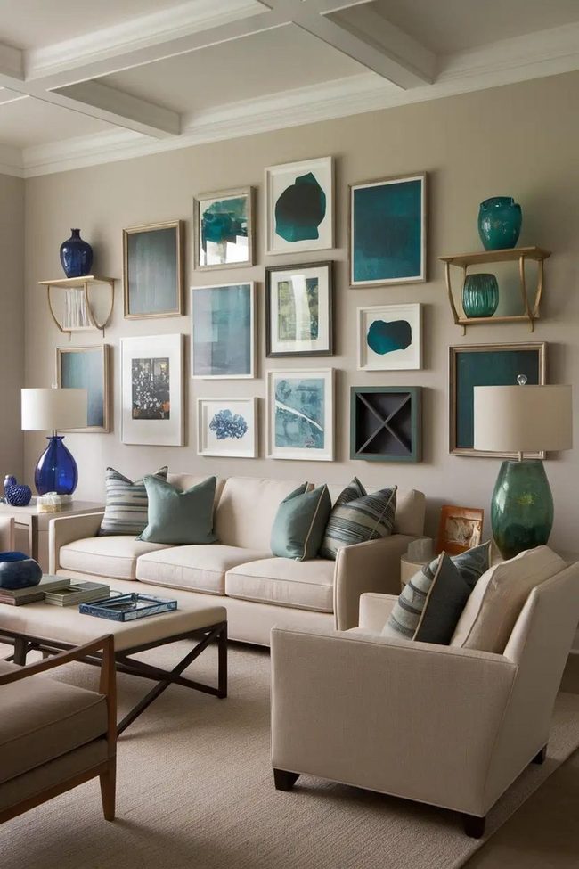 Blue And Green Gallery Wall Statement