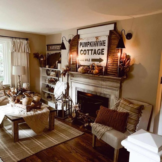 Dark Wood Floors Autumn Warmth