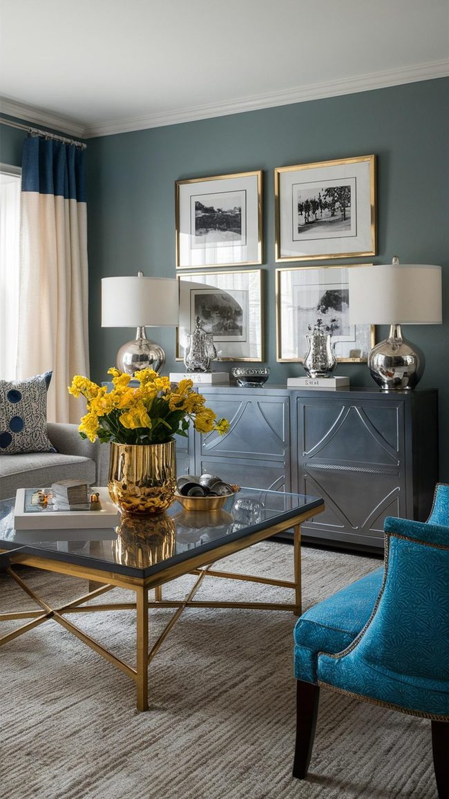 Ironlic Accents Brighten Gray Blue