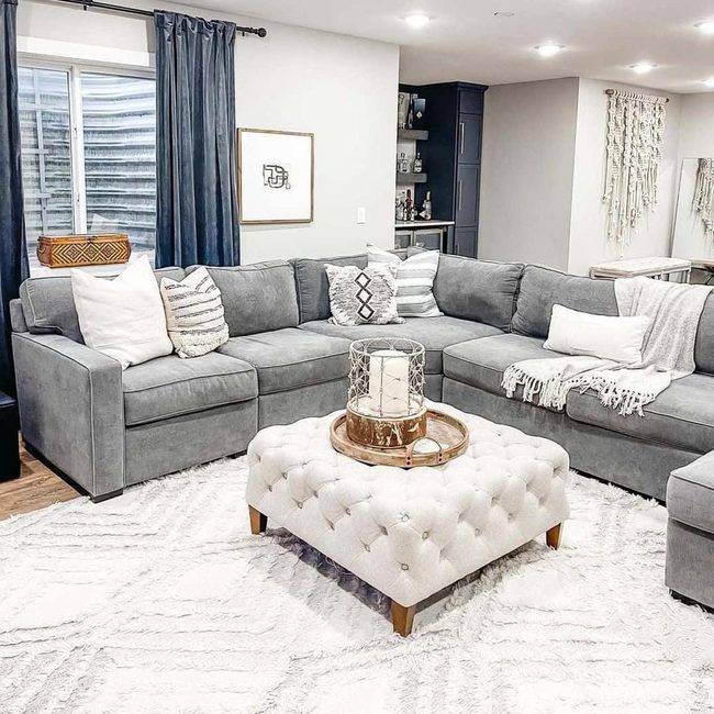 Gray Sectional, Blue Window Light
