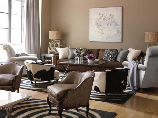 Brown Leather Statement Sofa