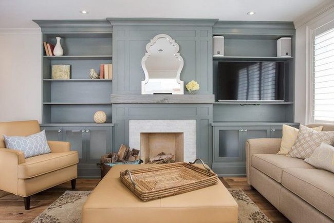 Matte Blue-Gray Living Room Texture