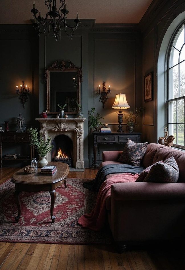 Dark Gothic Living Room Transformation