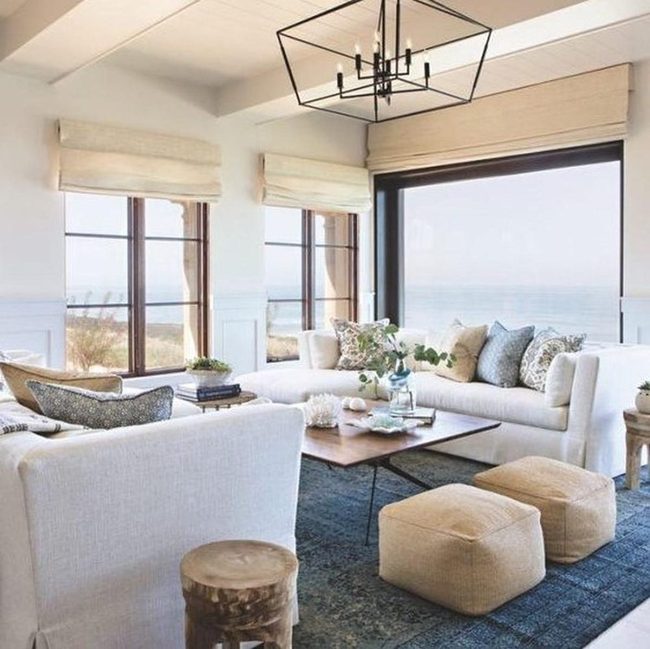 Cream Couches Meet Waterfront Light