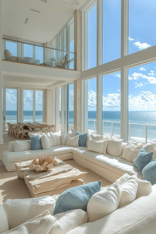 Understated Blue Linen Coastal Living