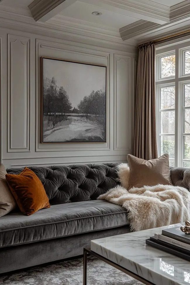 Dark Grey Marble Modern Restraint