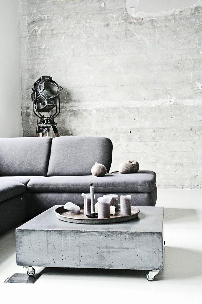 Concrete Industrial Grey Living Space