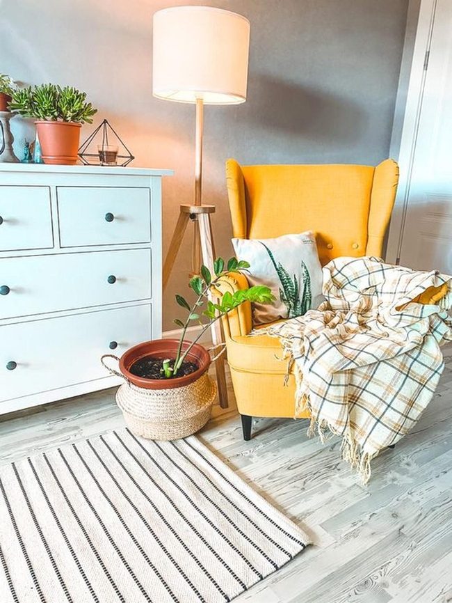 Yellow Armchairs With Green Plants