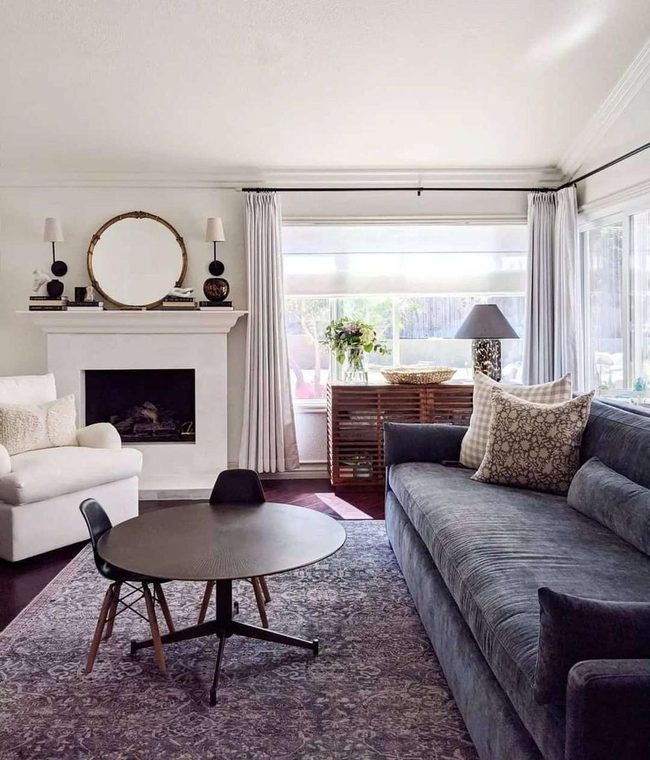 Dark Grey Sofa, Brick Warmth