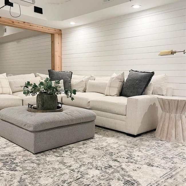 White Shiplap Basement Sanctuary