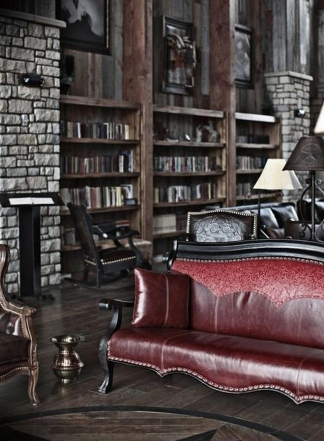 Crimson Leather And Stone Pillars