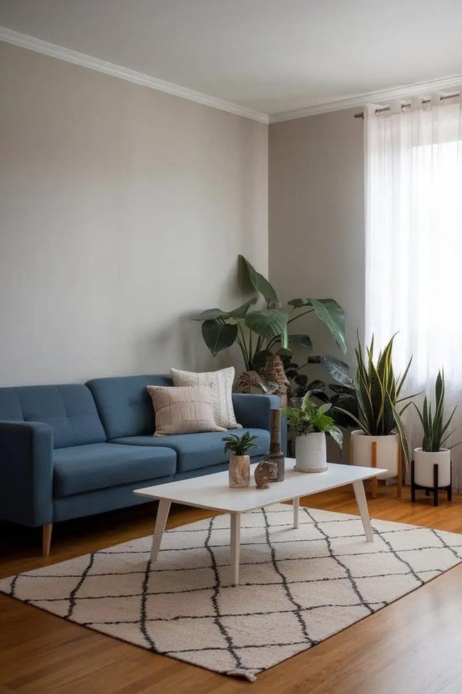 Blue Monochrome Living Room Layers