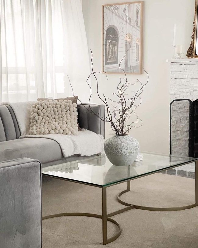 Gray Vase Dramatic Branches Statement
