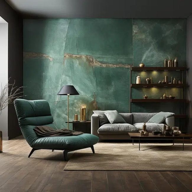 Deep Green Statement Wall