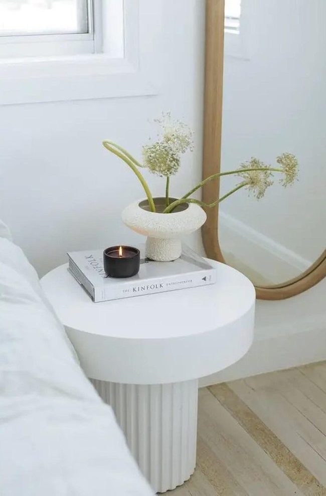 White Bedroom With Natural Light Mirrors