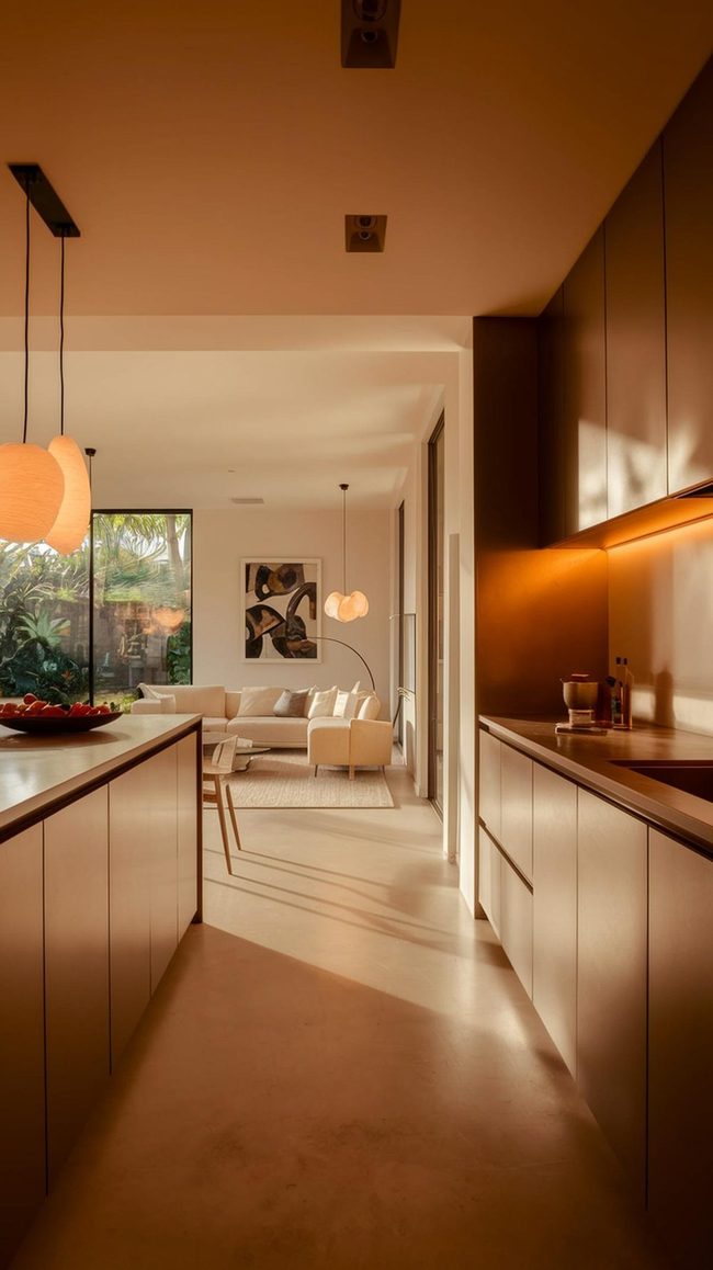 Chrome Sculptural Fixtures In Open Concept Spaces