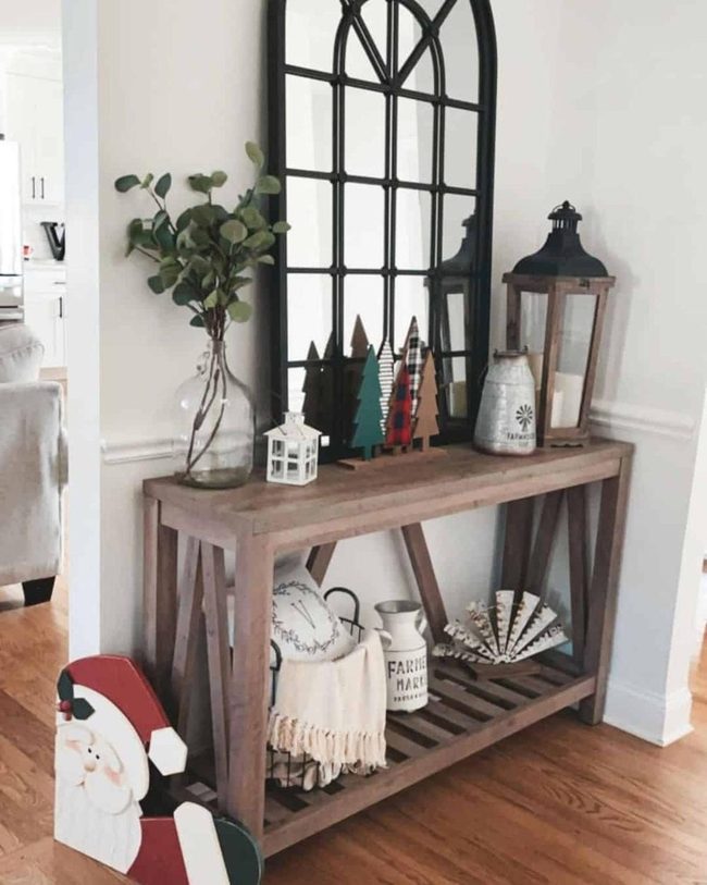 Walnut Entry With Hidden Holiday Storage