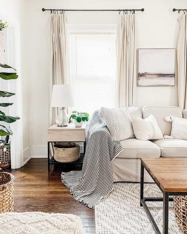 White Walls, Wood, Living Greenery